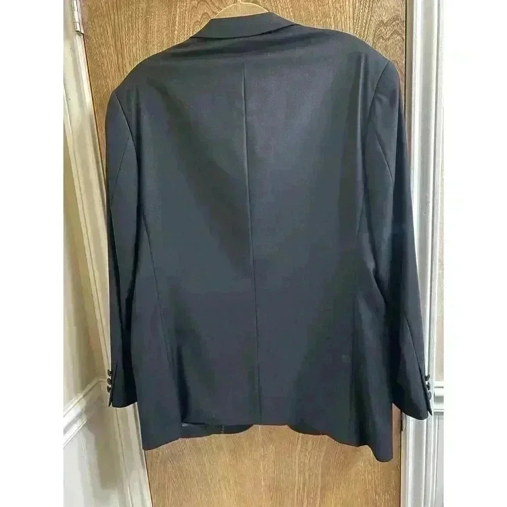 Barassi Merino Wool Men's Black Blazer Jacket Size 42R Performa Stretch *Read*